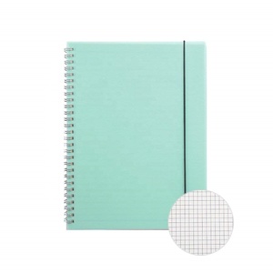 <strong>Custom</strong> Plastic Cover Spiral <strong>Notebook</strong> Journal A5 Grid Inside Paper Notepad with <strong>Elastic</strong> Closure <strong>Strap</strong> Green - Product Image 1