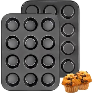 Miễn phí của PFOA,PFOS và BPA Carbon thép 12-khoang không dính bánh <span class=keywords><strong>Pan</strong></span> Muffin chảo cho nhà bếp cupcake nướng chảo bakeware - Product Image 5