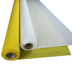 Tela de malla de red de impresión de poliéster 100% de tejido liso Amarillo Blanco de fabricación para impresión de seda