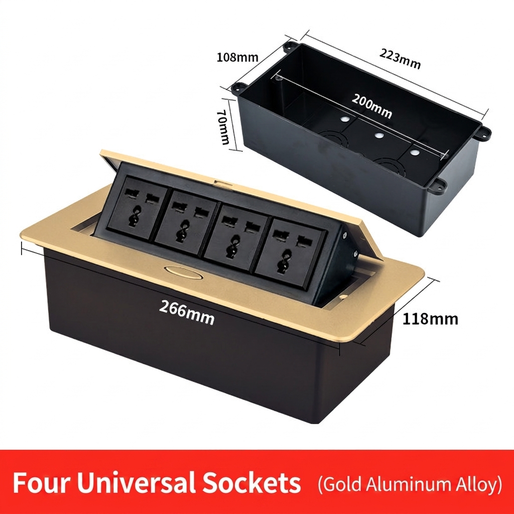 Four-digit three-hole table insert-gold