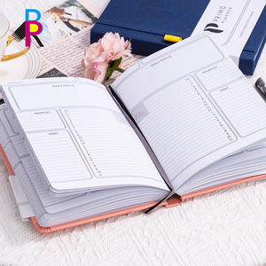 Cuaderno planificador personalizado A4 A5 A6, diario semanal mensual, encuadernación de alambre en espiral, cubierta de PP, cuaderno de lino PU para escribir
