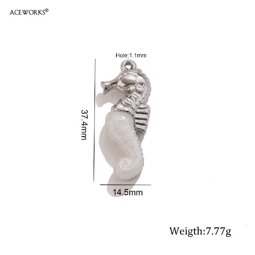 Breloque hippocampe en argent