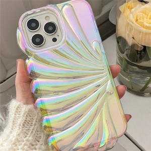 Brand New <span class=keywords><strong>3D</strong></span> Dream Shell Laser Colorido Phone Case para iPhone 14 13 Pro Max 11 12 Pro Max Clear Shockproof Capa Coque