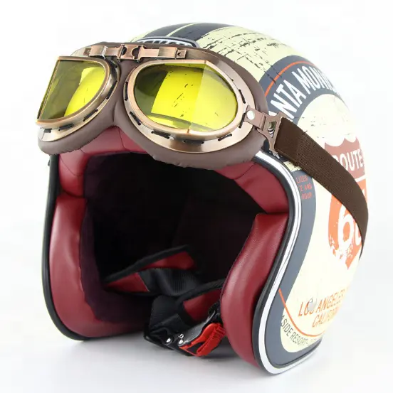 Черный винтажный шлем для мотокросса немецкий шлем на половину лица мотоциклетный шлем для чоппера, круизера, туризма, скутера Harle y Biker
