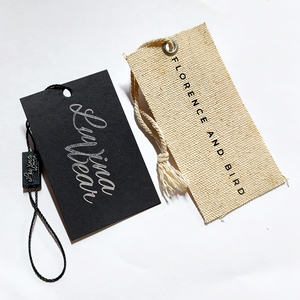 WD-Clothing Labels Tela de algodón para ropa Etiquetas colgantes personalizadas String Loop Etiquetas colgantes personalizadas para ropa Marca con logotipo - Product Image 1