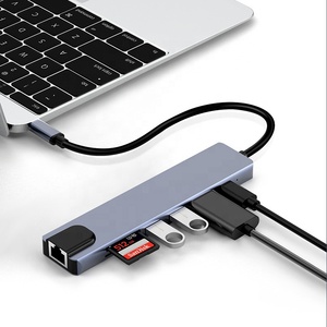 RJ45 7 in 1 usb c Hub tipi C Usb 3.1 7 Port Multiport Usb Hub Dp ekran portu Displayport Mst hub - Product Image 2