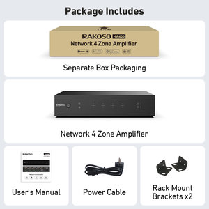HA400 amplificatore a 4 Zone 4CH ingresso digitale/analogico Airplay Streaming RJ45 musica locale/Online 2U dimensioni Rack