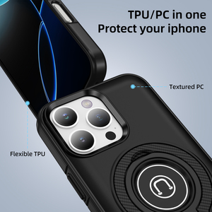 豪华磁性安全电脑TPU装甲组合防震外壳，适用于Iphone 16 Pro Max 16 Plus金属环支架保护手机外壳 - Product Image 2
