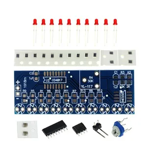 NE555 + CD4017 elektronik bileşenler DIY kiti elektronik üretim paketi için LED akış işık koşu - Product Image 2