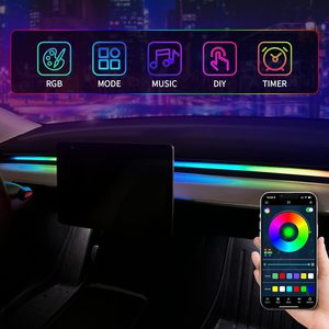 ไฟภายในชุดอุปกรณ์เสริมชุดควบคุมแอป RGB ไฟแถบ LED ไฟสร้างบรรยากาศแบบ USB สำหรับเทสลารุ่น3 Y 2025 2024 2021 2022 2023 - Product Image 2