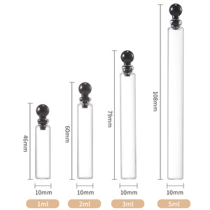 ขวดแก้วใส่น้ำมันสำหรับน้ำหอมขวดแก้วใสขนาด2มล. จุกลูกบอลสีดำ1มล. ขวดขนาดทดลองบรรจุ3มล. - Product Image 6