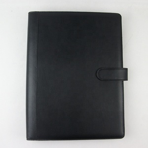 Compendio de cuero A4 Carpeta de cuero desgastado Cuaderno multifunción de cuero PU con calculadora logotipo en relieve personalizado - Product Image 3