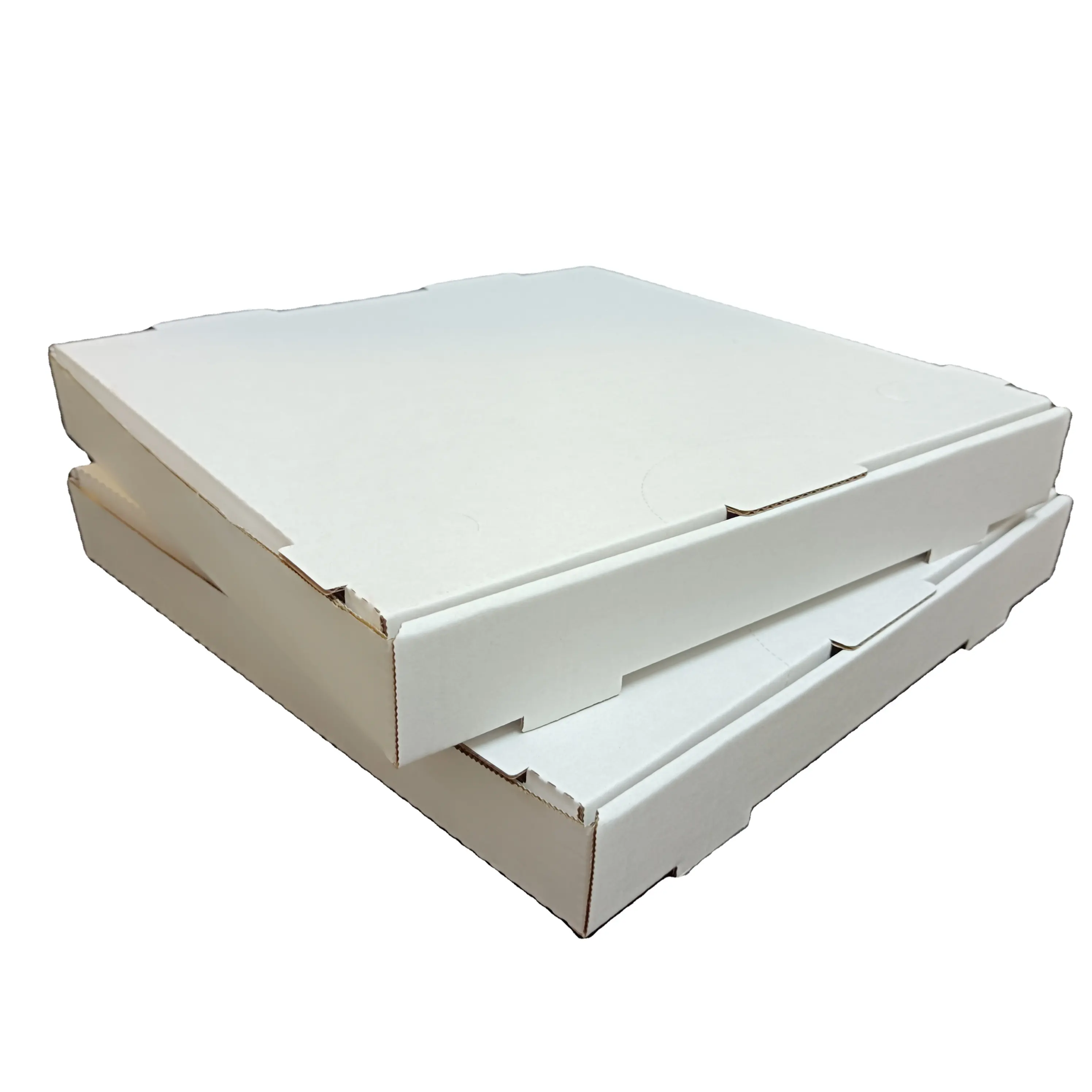 SP1649 toptan tek kullanımlık özel beyaz oluklu kağıt Pizza kutusu Pizza için gıda sınıfı ambalaj kutusu