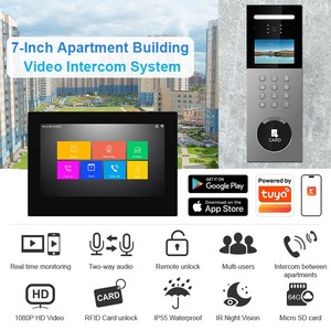 Sistema de intercomunicación de timbre de video inteligente de 7 pulgadas Edificios de apartamentos múltiples Tuya Control DE ACCESO Cámara CCTV a color Conectividad Wifi - Product Image 6