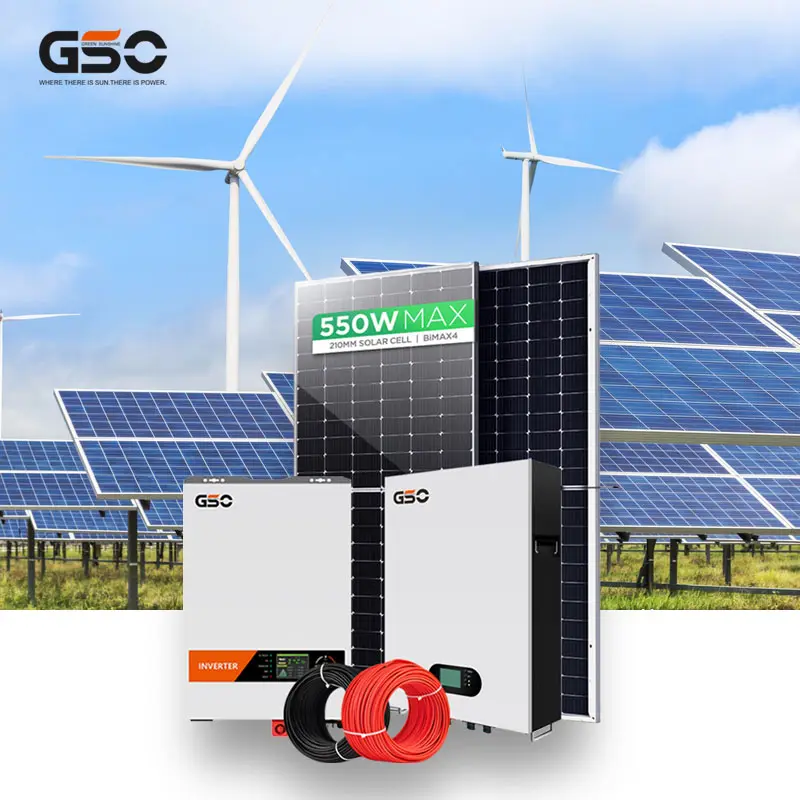 Pannello solare da 10 kw sistema off grid sistema solare domestico 5kw 10kw 15kw 20kw 30kw con batteria di accumulo di energia