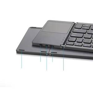 Mini teclado inalámbrico portátil Delgado plegable de fábrica Original, Mini teclado inalámbrico plegable con panel táctil Bt para tableta - Product Image 6