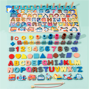 7 in 1対数ボード形状認識ナンバーパズル2〜4歳および5〜7歳の幼児教育玩具 - Product Image 1