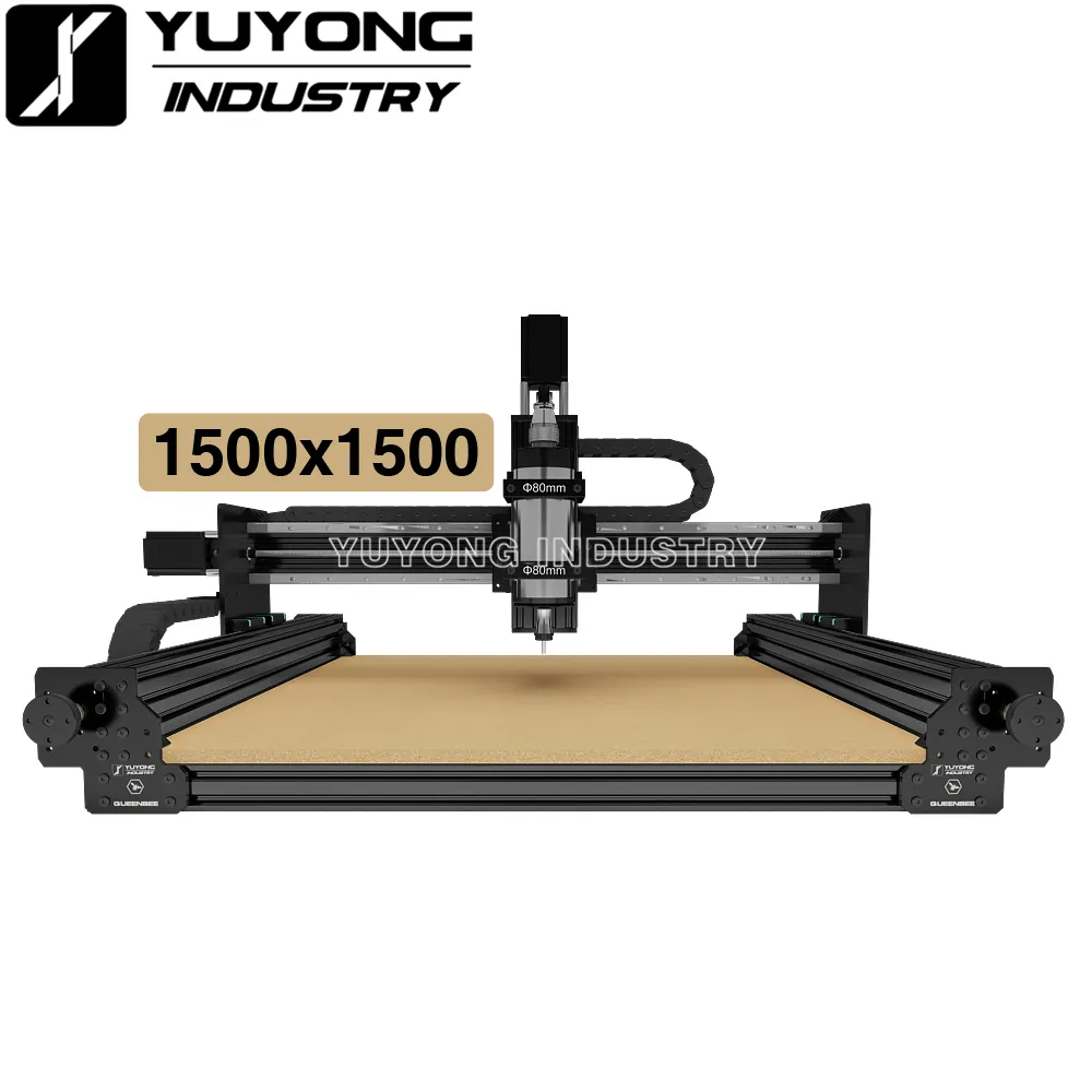 Kit complet de routeur à bois CNC Black 1515 QueenBee PRO avec mise à niveau des rails linéaires Version de mise à niveau WorkBee 1515 QUEENBEE ULTRA CNC Full