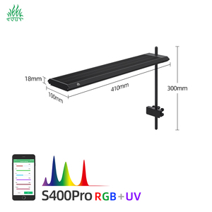 Hafta aqua S400 Bluetooth kontrol döngüsel zamanlayıcı karartma RGB UV Led 40cm bitkiler ışık uzatılabilir parantez ile akvaryum Led ışıkları