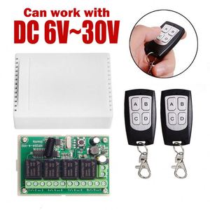 433MHz Empfänger Drahtloser Fernbedienung schalter Motors teuerung DC 6V 12V 24V 30V 4 Gangs Relais modul Sender Diy - Product Image 3