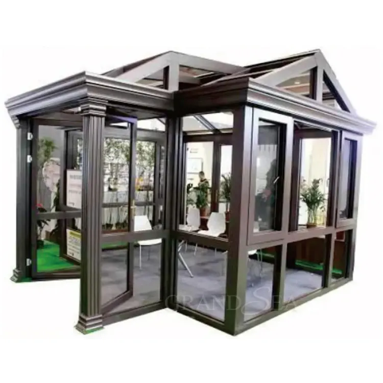 Geprefabriceerde Winter Tuin Patio Behuizing Moderne Glazen Huis Vrijstaande 3 4 Seizoenen Serre Aluminium Veranda