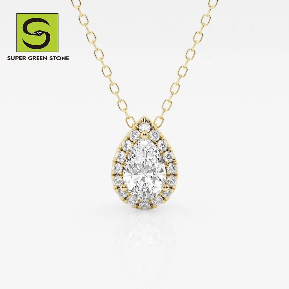 SuperGS SGSN014 collana con ciondolo in oro bianco 14k gioielli personalizzati in argento con perle con croce di diamanti da sposa