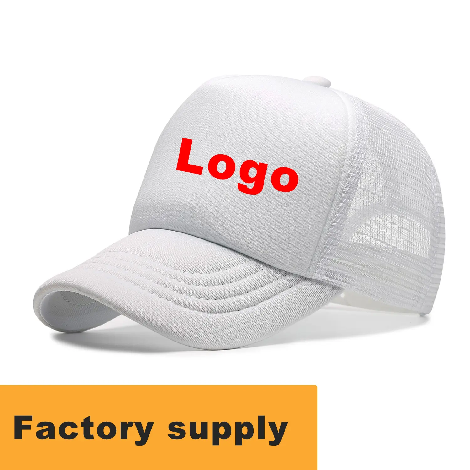 Kids Orange Graphic Custom Logo Mesh High Quality 6 Panel Caps Hats Gorras Fire Blank Two Color Foam Trucker Hat