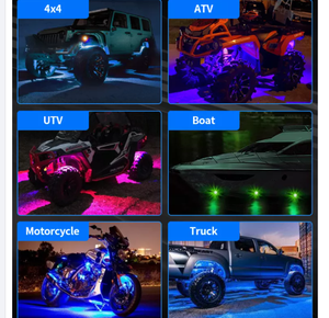 AURORARGBロックライトカー<span class=keywords><strong>LED</strong></span> RGBライトオフロードトラックUTVRGBカーライト用