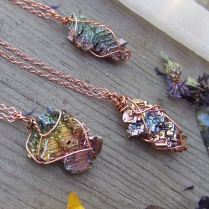 NM26413 Trang Sức Vòng Cổ Pha Lê Trang Sức Bismuth Vòng Cổ Cầu Vồng Bismuth Pha Lê Dây Bọc Trong Đồng Nguyên Chất Mặt Dây Chuyền Vòng Cổ - Product Image 4