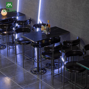 Thương mại Bistro nhà Thanh bàn ghế kết hợp phong cách công nghiệp kim loại sắt thân thiện với môi bền cao Phân youmu shiguang - Product Image 1