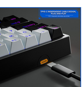 Teclado mecánico de deportes electrónicos k710, separación de línea de tecla, eje reemplazable, juego de computadora, Teclado mecánico con cable de separación