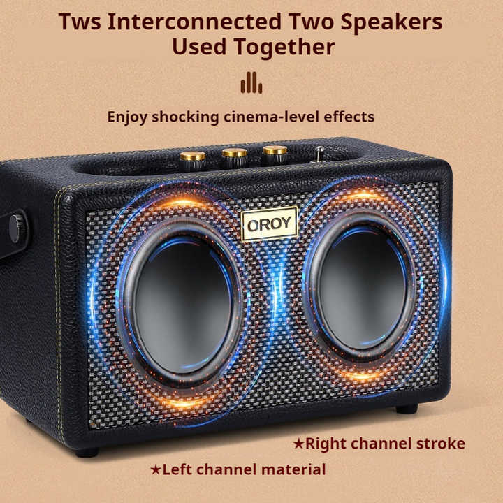 Smart Speaker YS111, pengeras suara Stereo Dual Speaker tahan lama, Audio rumah untuk berkemah