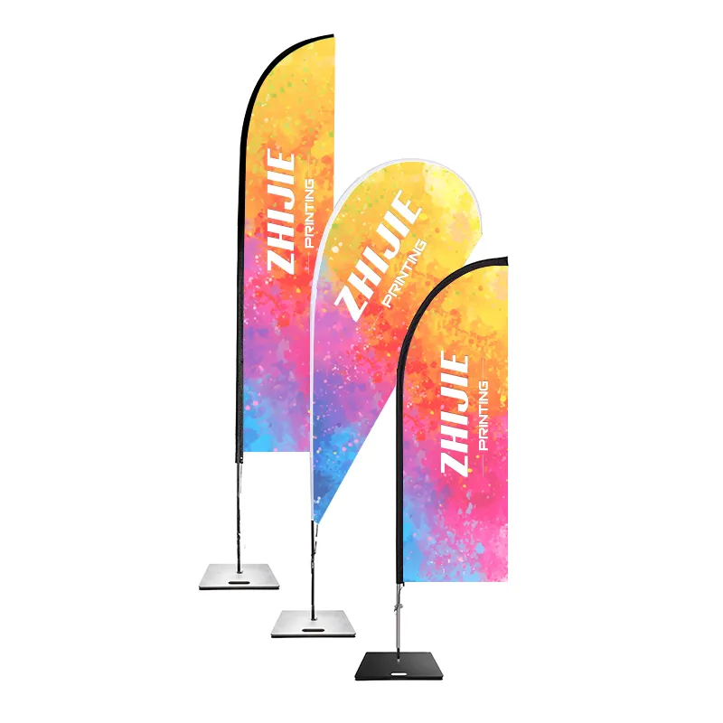 Factory direct sales customized factory price promotional banner teardrop feather beach flag 5m