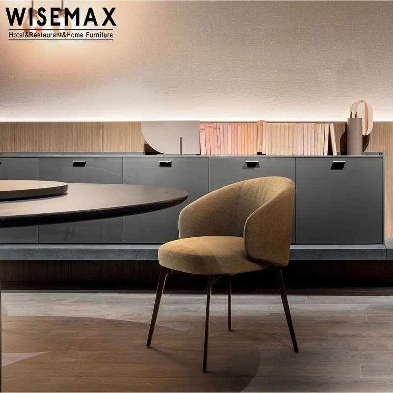 Wisemax cadeiras de jantar, cadeiras italianas de couro em tecido de luxo para jantar, cadeiras com pernas de metal, cadeira de jantar moderna