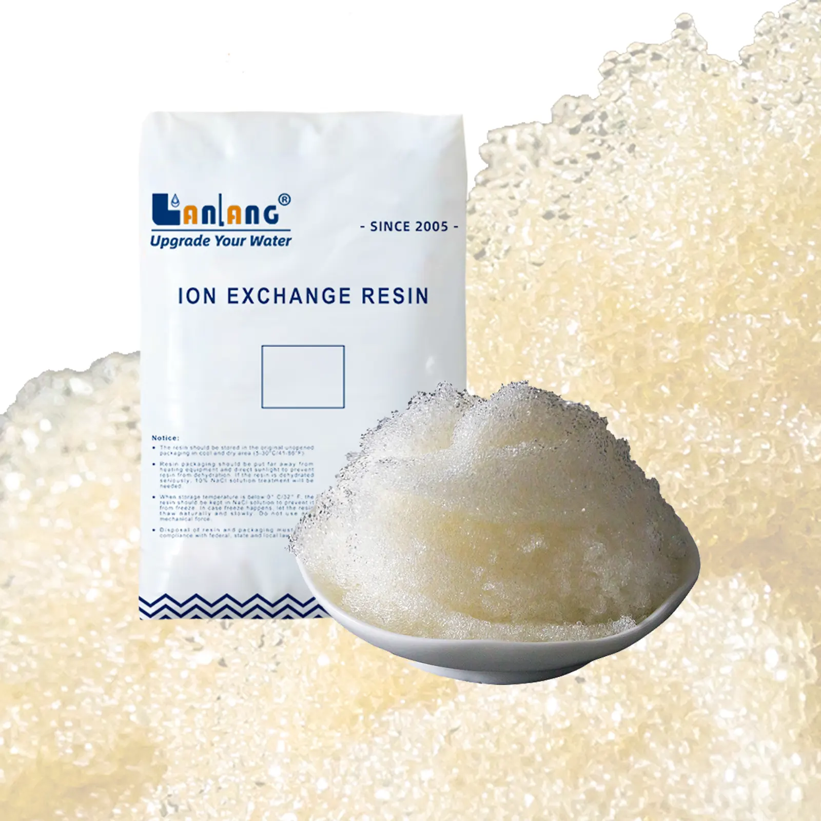Lanlang Macroporous Weak Base Anion Ion Exchange Resin For Gold Extraction Hexavalent chrome