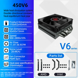 Argb Pc Cpu ventola di raffreddamento con controllo di velocità Pwm 12v rame alluminio dissipatore di calore compatibile Lga2011 Desktop Cpu per le custodie del Computer - Product Image 6
