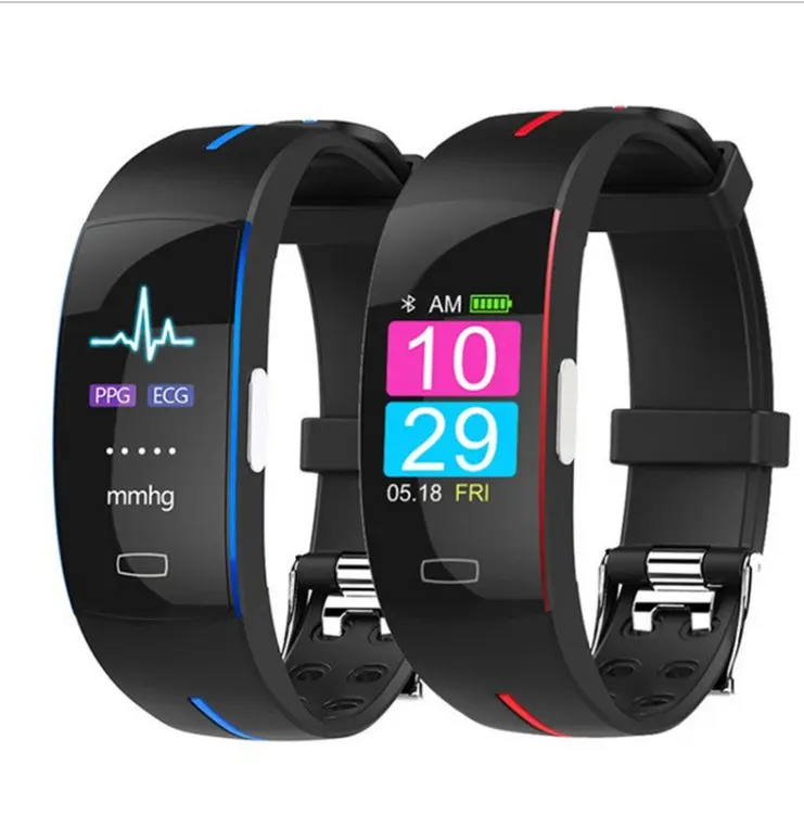 Reloj inteligente P3 plus, pulsera deportiva con Monitor de ritmo cardíaco y presión arterial, ECG + PPG, podómetro