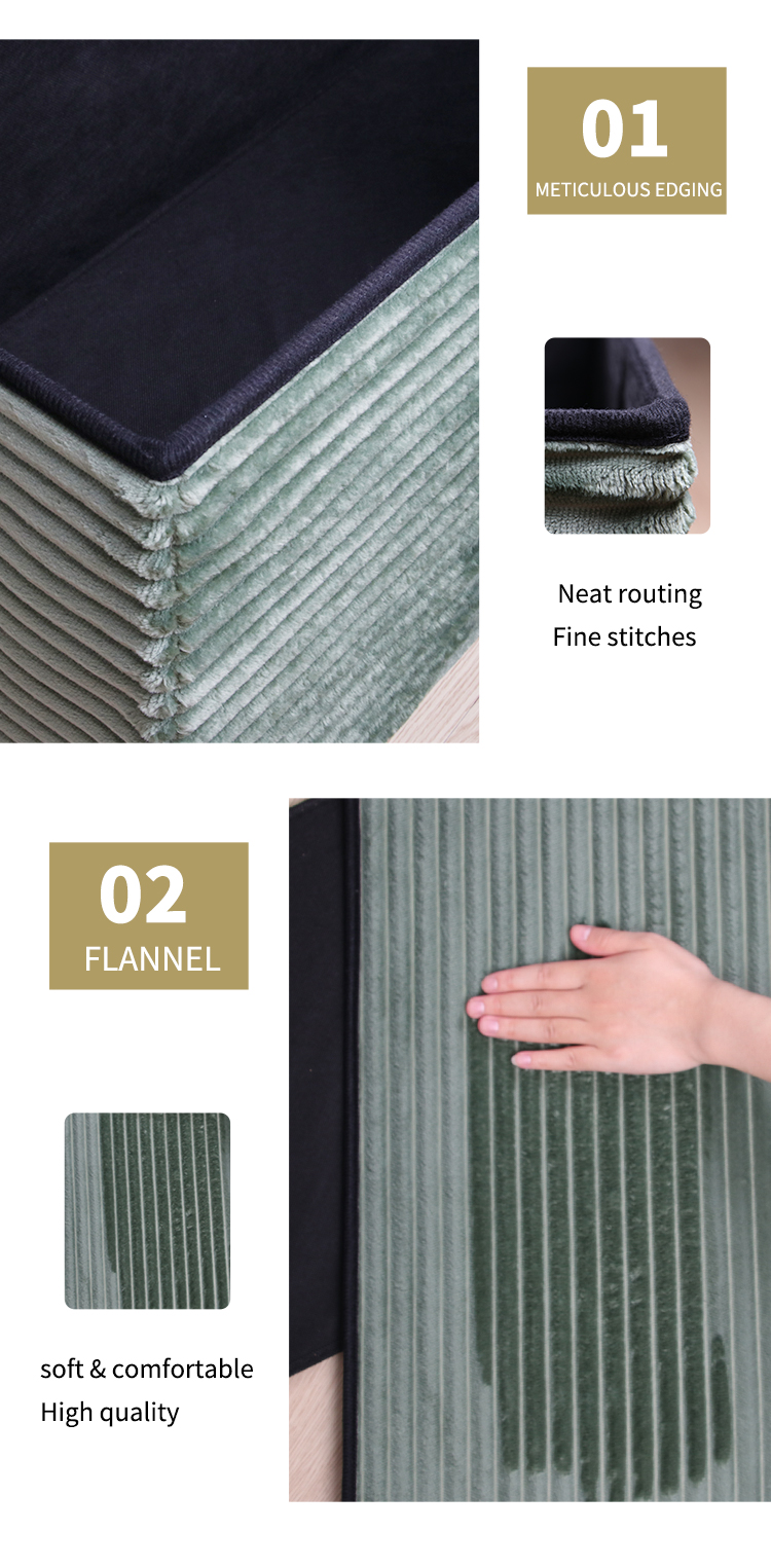 Factory Direct Modern Furniture Decorative Rhinestone Foldable Storage Stool Flannel Ottoman For Living Room