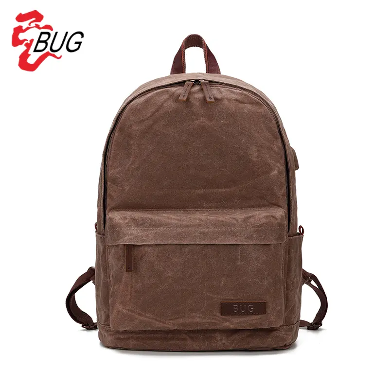 Leinwand Reise Laptop Rucksack mit USB-Anschluss einfache lässige Vintage Reise Leinwand Rucksack Rucksack Vintage Leinwand Rucksack