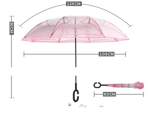 C形透明双层倒伞汽车防水直伞户外手柄倒伞W24-128 - Product Image 3