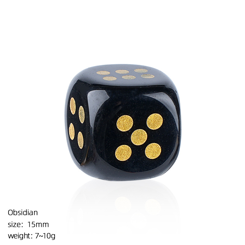 Obsidian-15mm rounded dice
