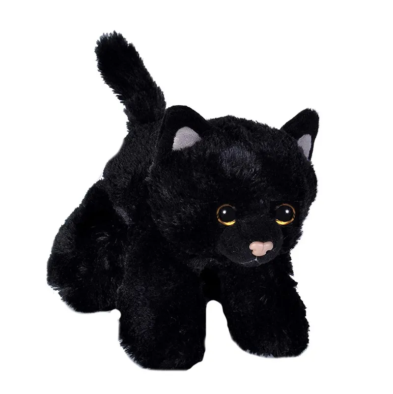 Brinquedo de pelúcia do gato, gato de pelúcia preto bonito personalizado