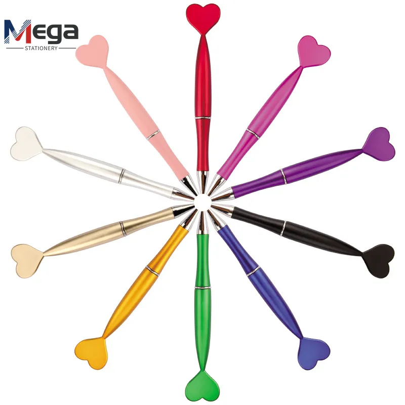 MEGA Popular promotion cartoon Love Heart Shaped Plastic Ballpoint Pen Funny Gift cute Pen For Children Students
