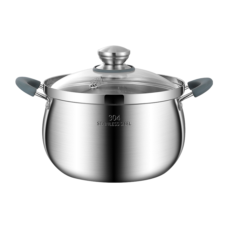 Olla individual de acero inoxidable plateado A/304