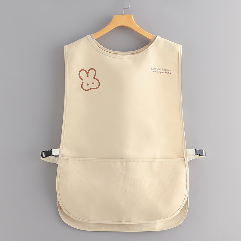Tablier gilet beige façon crème - Version mains libres