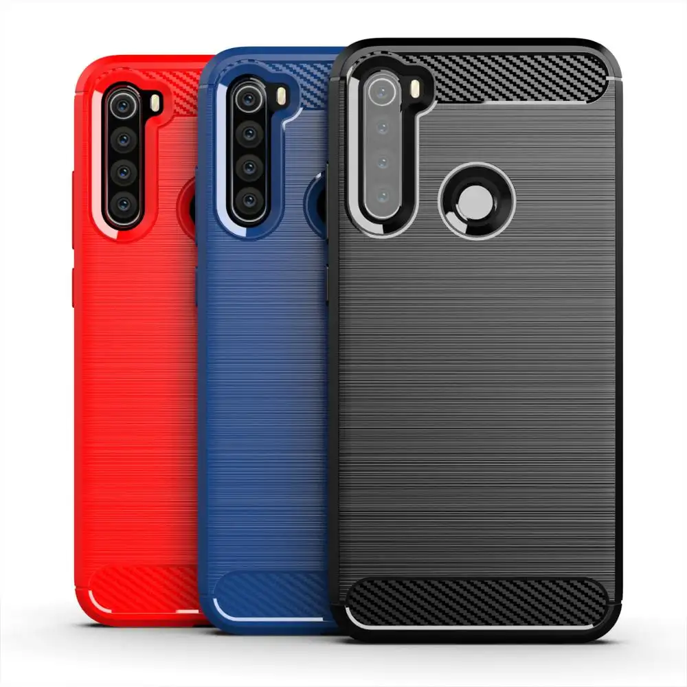 OEM ODM Casing Ponsel Pintar untuk Xiaomi Redmi Note 8 Casing Ponsel Serat Karbon TPU untuk Redmi Note 8 Aksesori Ponsel