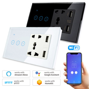 ซ็อกเก็ต WiFi สมาร์ทสวิตช์ไฟฟ้ากับ USB สากลซ็อกเก็ต1 2 3แก๊งสัมผัสสวิทช์ไฟผนังทำงานร่วมกับ Alexa Google Home - Product Image 6