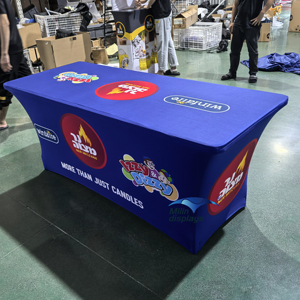 Balcão de exposição dobrável, balcão de mesa de exposição oval <span class=keywords><strong>pop</strong></span> <span class=keywords><strong>up</strong></span> com mostrador gráfico de comércio com prateleira