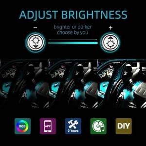 RGB светодиодное освещение салона автомобиля с USB беспроводным радиочастотным дистанционным управлением, музыкальное управление, несколько режимов освещения, декоративная лампа - Product Image 6