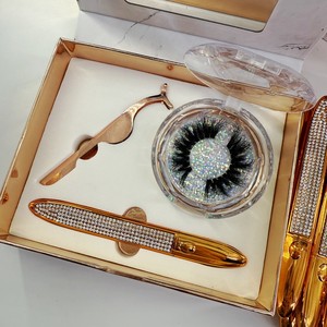 Clear Band Mink <strong>Lash</strong> Set Kit 3d Mink False <strong>Eye</strong> <strong>Lashes</strong> with Eyeliner and Tweezer Wholesales - Product Image 3